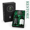 AromaHoliday Restore Kathmandu gift set with Himalayan Cedar and Jasmine wash, lotion and matching travel tin candle.