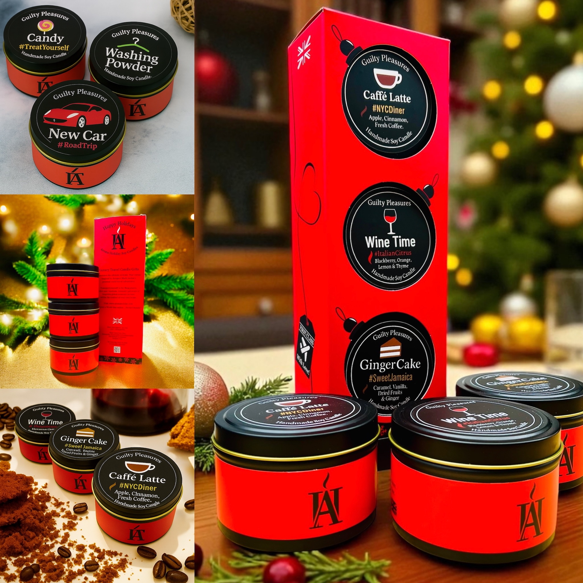 Christmas scented Candle gift sets by AromaHoliday Guilty Pleasure s