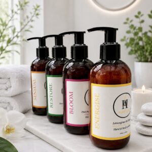 Hand and body lotions by AromaHoliday U.K. travel inspired premium scents, for luxury homes and skin hydration.