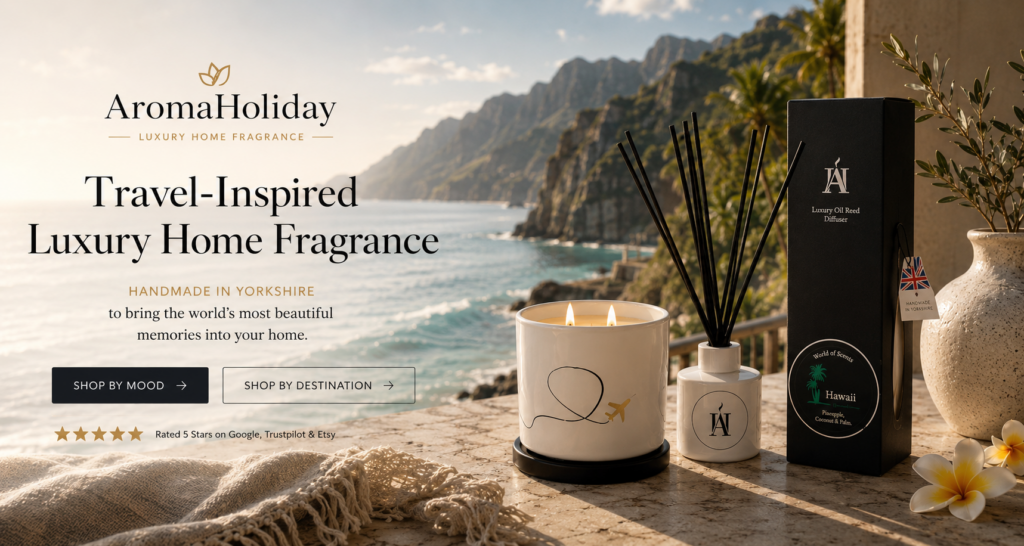 AromaHoliday fragranced gifts creating a world inspired Home sanctuary for everyone to enjoy. Recreate travel memories in your living spaces.