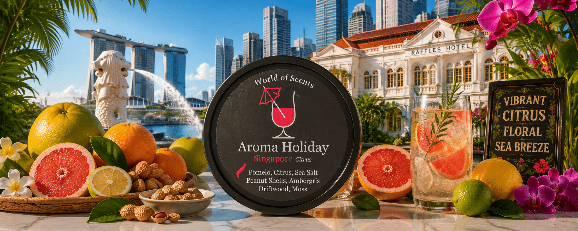 Singapore Southeast Asia Travel Luxury Home Fragrance soy candle, Reed diffuser, wax melt gifts by AromaHoliday UK