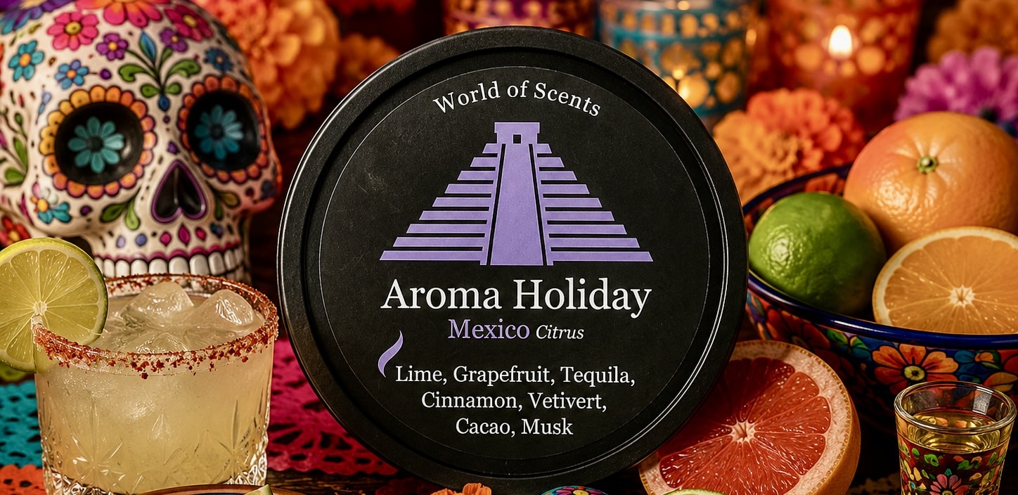 Mexico Travel Luxury Home Fragrance soy candle, Reed diffuser, wax melt gifts by AromaHoliday UK