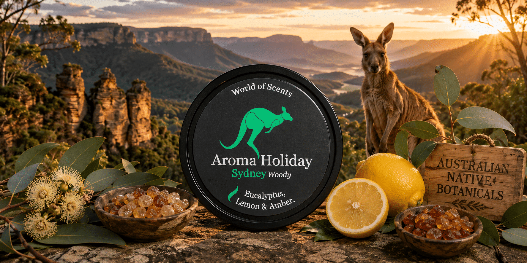 Sydney Australia woody Travel Luxury Home Fragrance soy candle, Reed diffuser, wax melt gifts by AromaHoliday UK