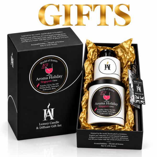 Luxury Home Fragrance Gifts – AromaHoliday Diffuser and Candle