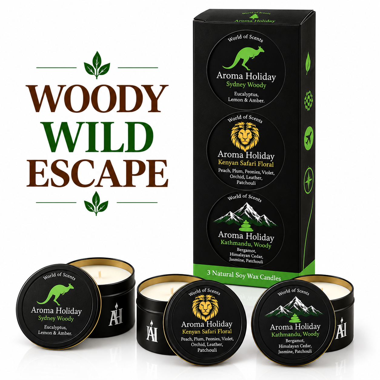 Go Green Sydney Kenyan Safari Kathmandu candle gift set