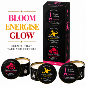 Bloomin Travel Cape Town Tokyo Paris candle gift set