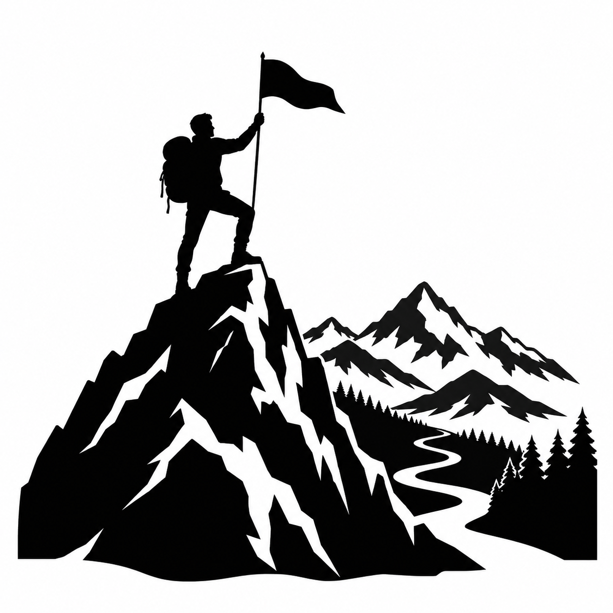 Adventure inspired candles silhouette featuring a traveller on a mountain summit